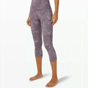 Lululemon Align Crop  21” leggings rejuvenate dark chrome multi size 4